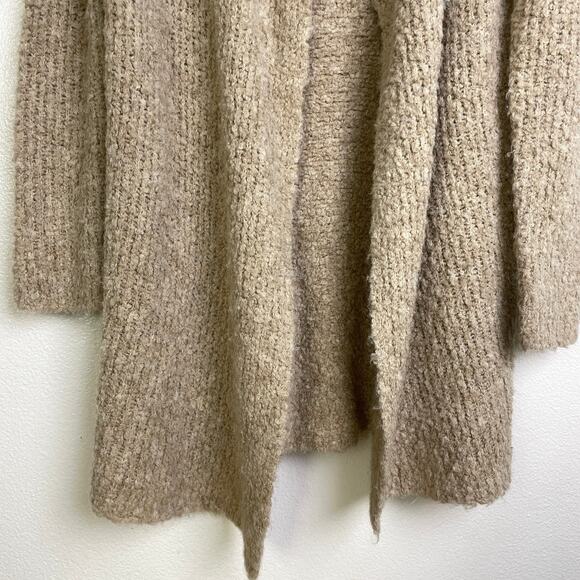 James Perse Boucle Cardigan Sweater Womens Size 1 Brown Knit Open Texture Alpaca - Picture 4 of 9
